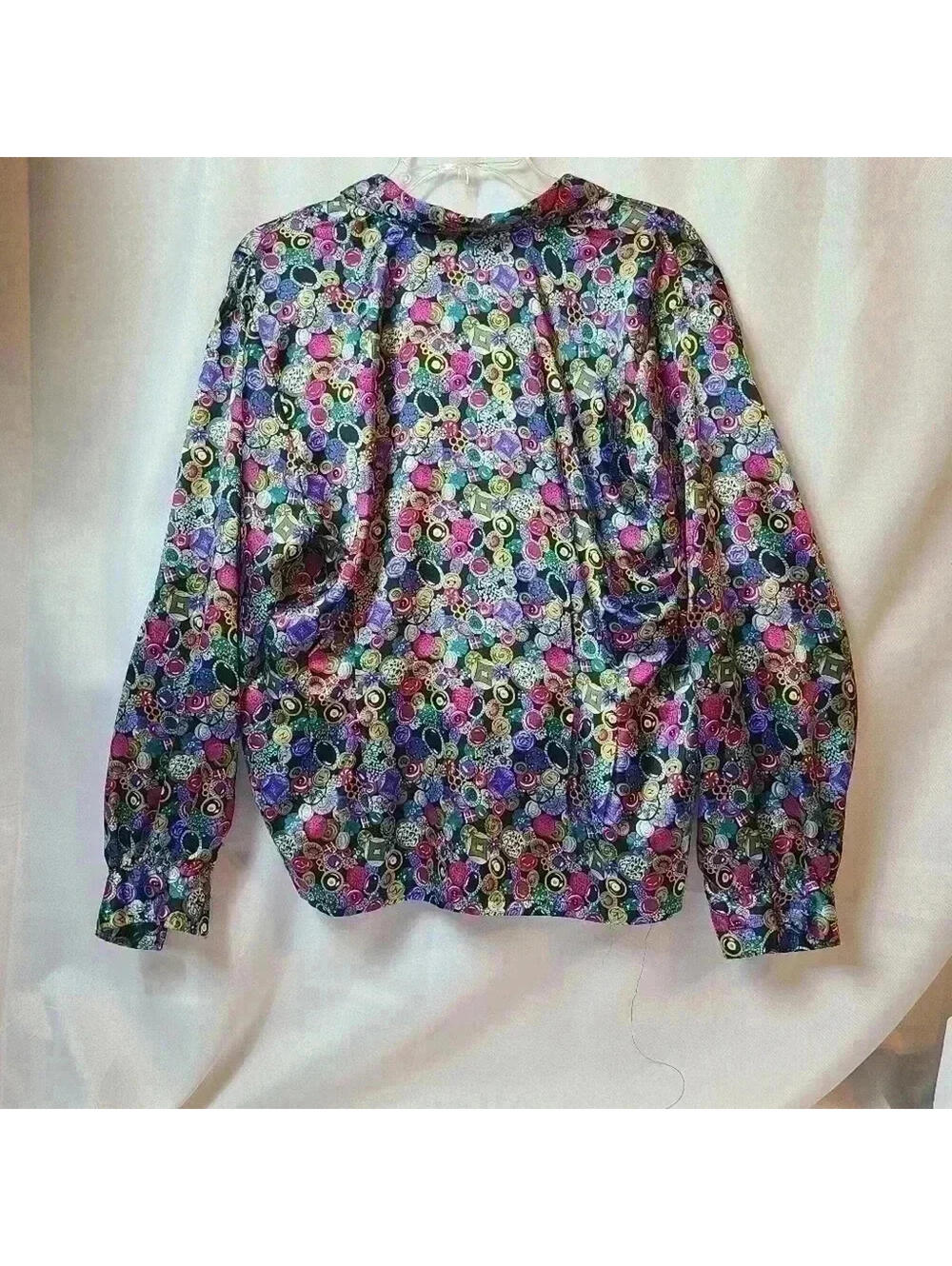 Vintage Koret Button Pattern Colorful Women's Dress Shirt - Picture 2 of 4